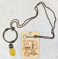 Banjara Antiqued Ring Necklace with Yellow Aventurine Stone