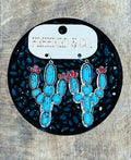 Blossom Cactus Earrings - Turquoise