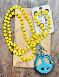 Peace Charms Necklace - Turquoise