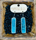 African Turquoise Slab Earrings