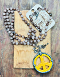 Peace Charms Necklace - Mustard