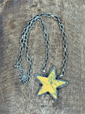 Edgy Star Necklace - Mustard