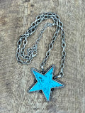 Edgy Star Necklace - Turquoise