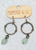 Banjara Antiqued Ring Earrings with Prehnite Stone
