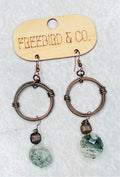 Banjara Antiqued Ring Earrings with Tree Agate Stone