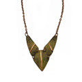 Green Leaf Patina Copper Necklace