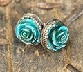 Carved Turquoise Flower Ring