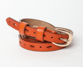 Scallop Skinny Leather Belt